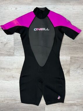 O'Neill Women’s Reactor-2 2mm Back Zip S/S Spring Wetsuit Size 10 NWT Flawed